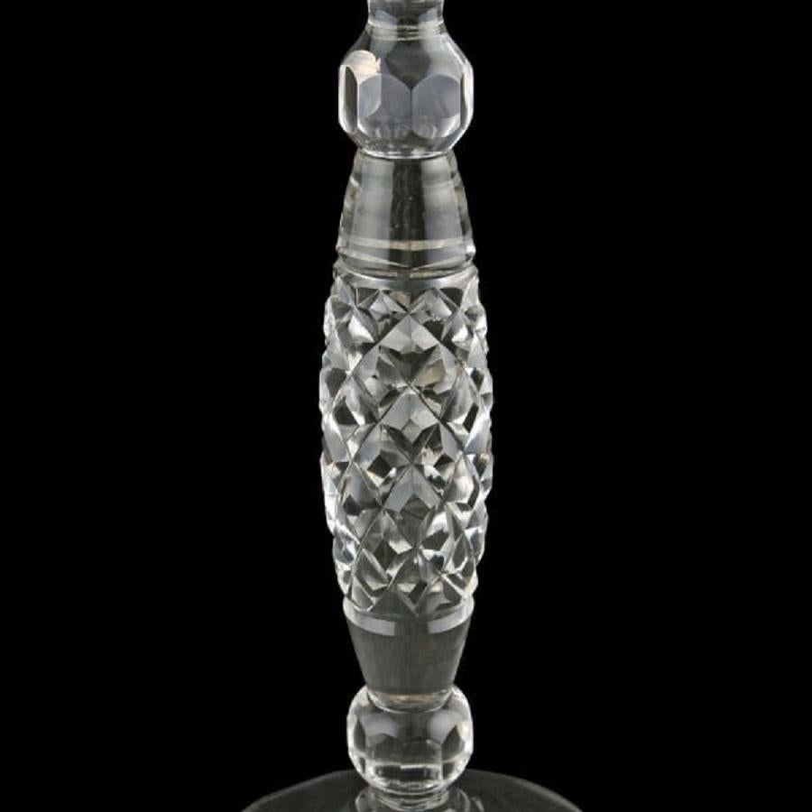 Set of Four Cut Crystal Candlesticks, 20th Century In Good Condition For Sale In London, GB