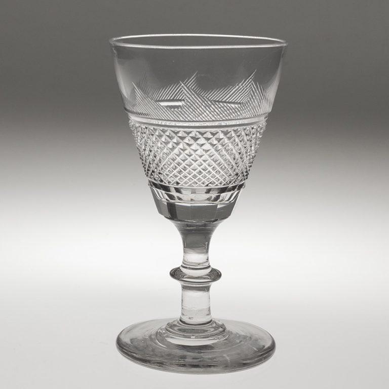 Juego de cuatro copas de vino antiguas de cristal tallado c1850 Victoriano en venta