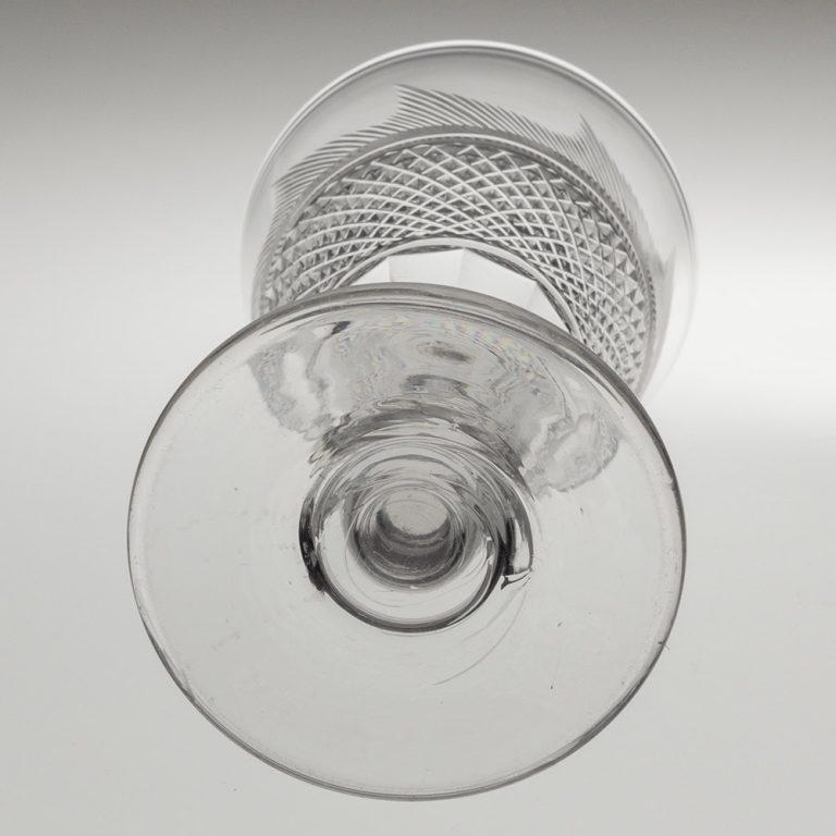 Juego de cuatro copas de vino antiguas de cristal tallado c1850 Vidrio en venta