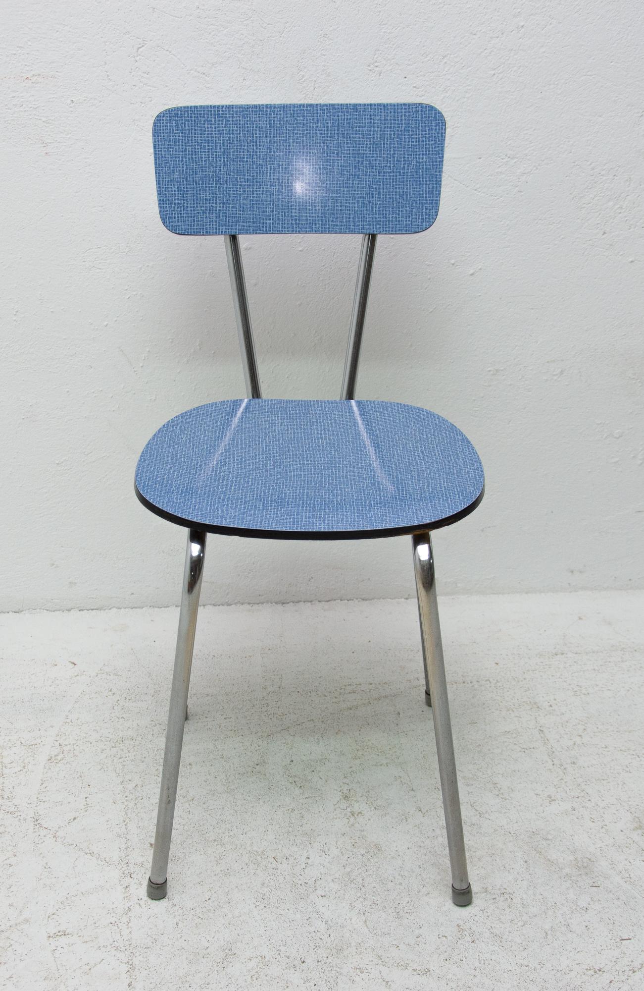 Set of Four Czechoslovak Colored Formica Cafe Chairs, 1960s 1