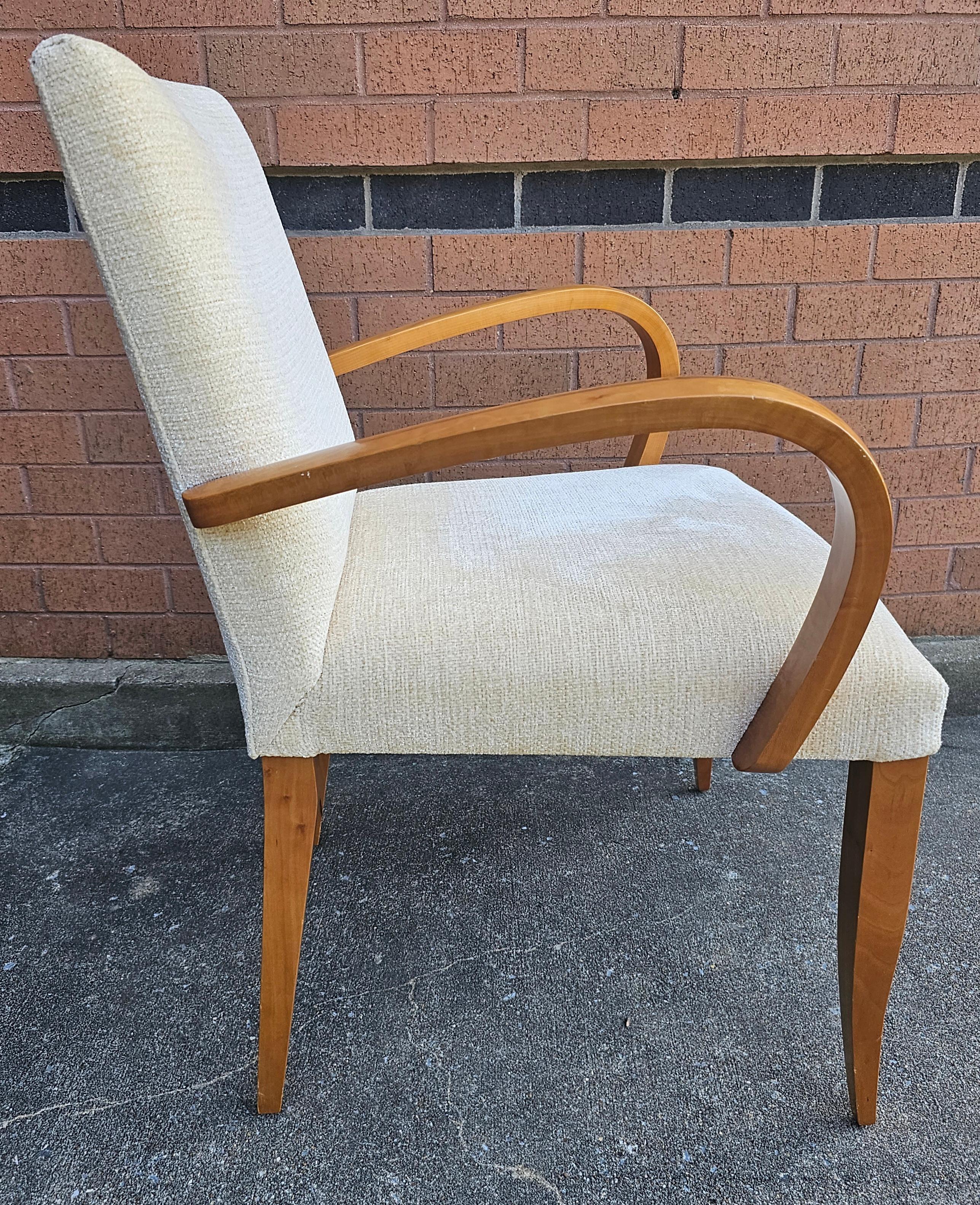 Pair of Dakota Jackson Crimped Velvet Maple ArmChairs In Good Condition For Sale In Germantown, MD