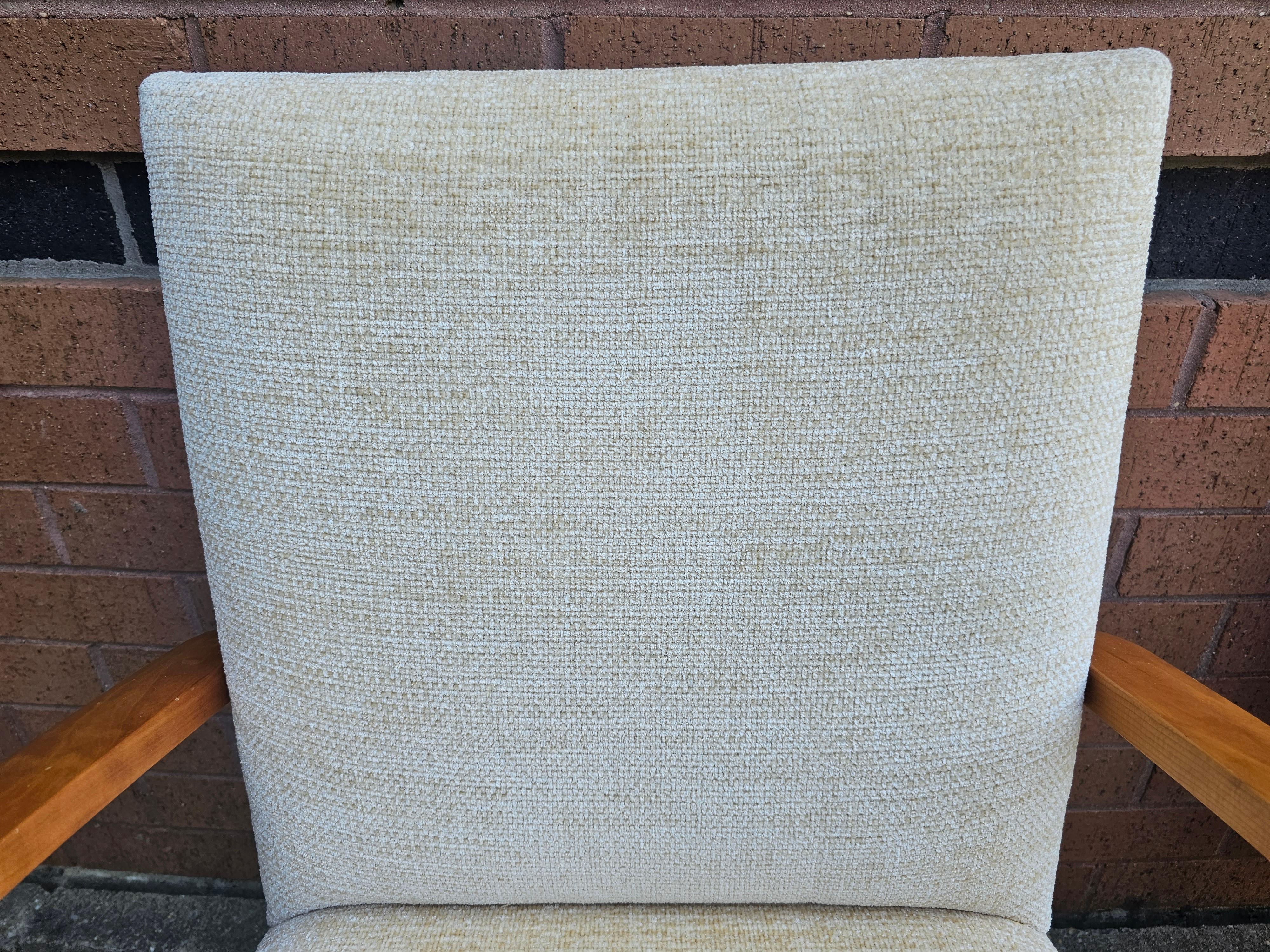 Upholstery Pair of Dakota Jackson Crimped Velvet Maple ArmChairs For Sale