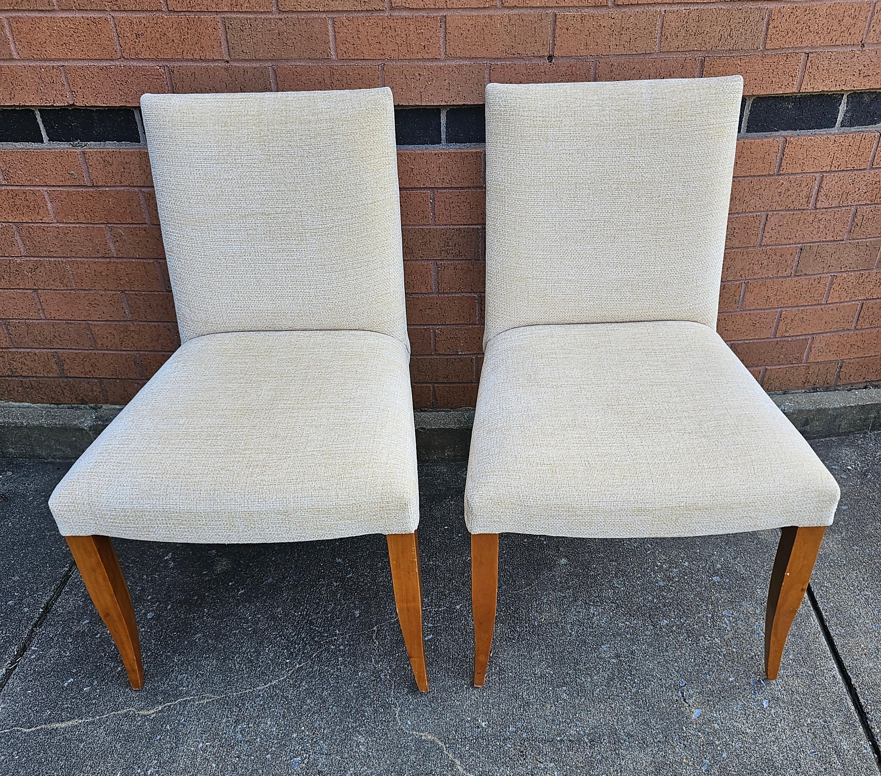 Lacquered Set of Four Dakota Jackson Crimped Velvet Maple Side Chairs For Sale