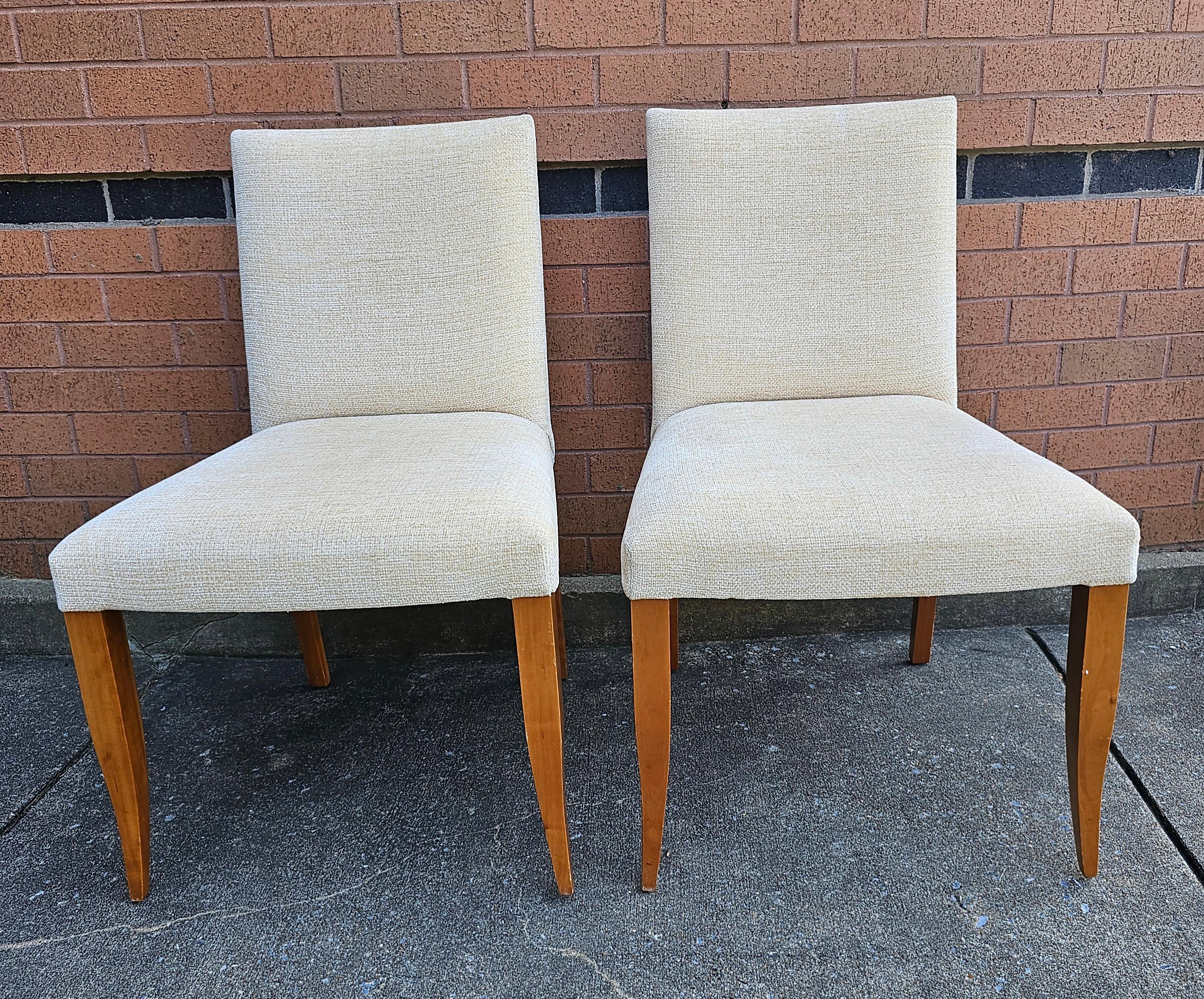 Set of Four Dakota Jackson Crimped Velvet Maple Side Chairs In Good Condition For Sale In Germantown, MD
