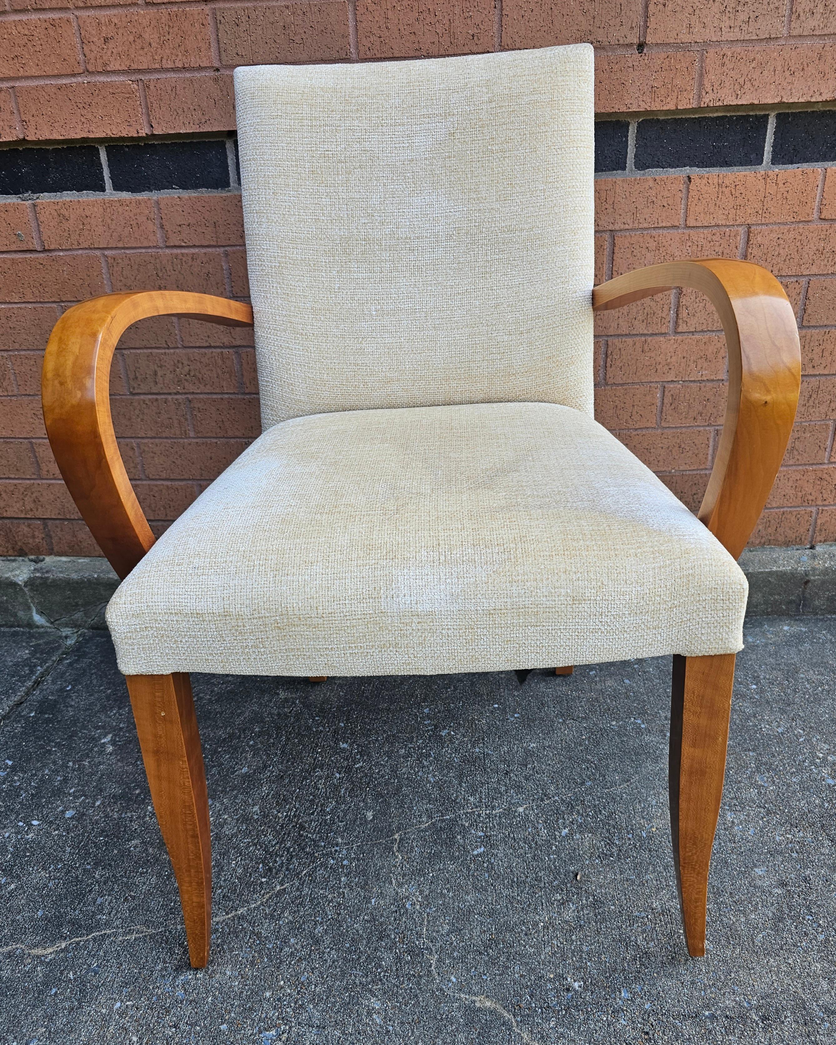 Upholstery Set of Four Dakota Jackson Crimped Velvet Maple Side Chairs For Sale
