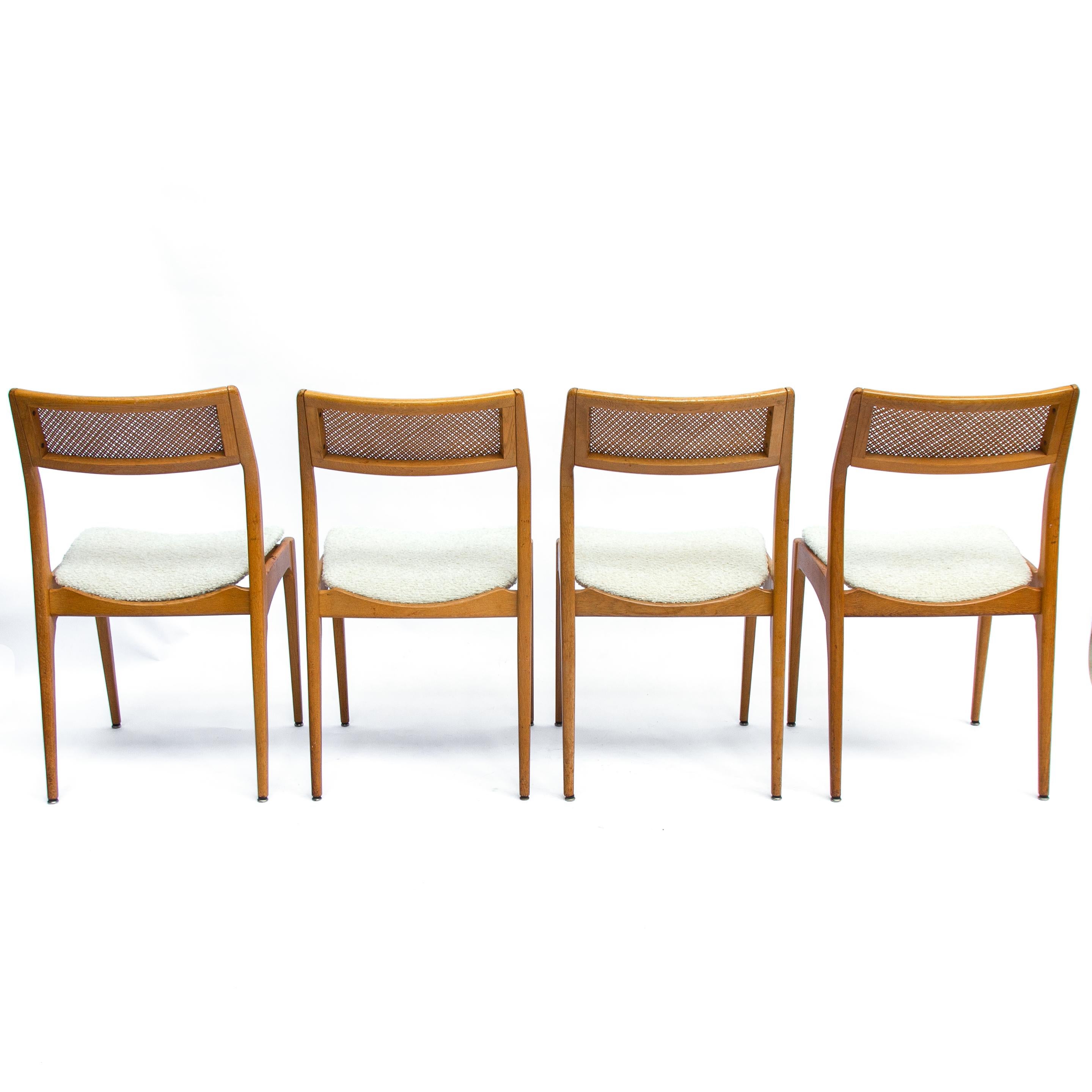 Mid-Century Modern Set of Four Danisch Midcentury Oak Dining Chairs, 1950s