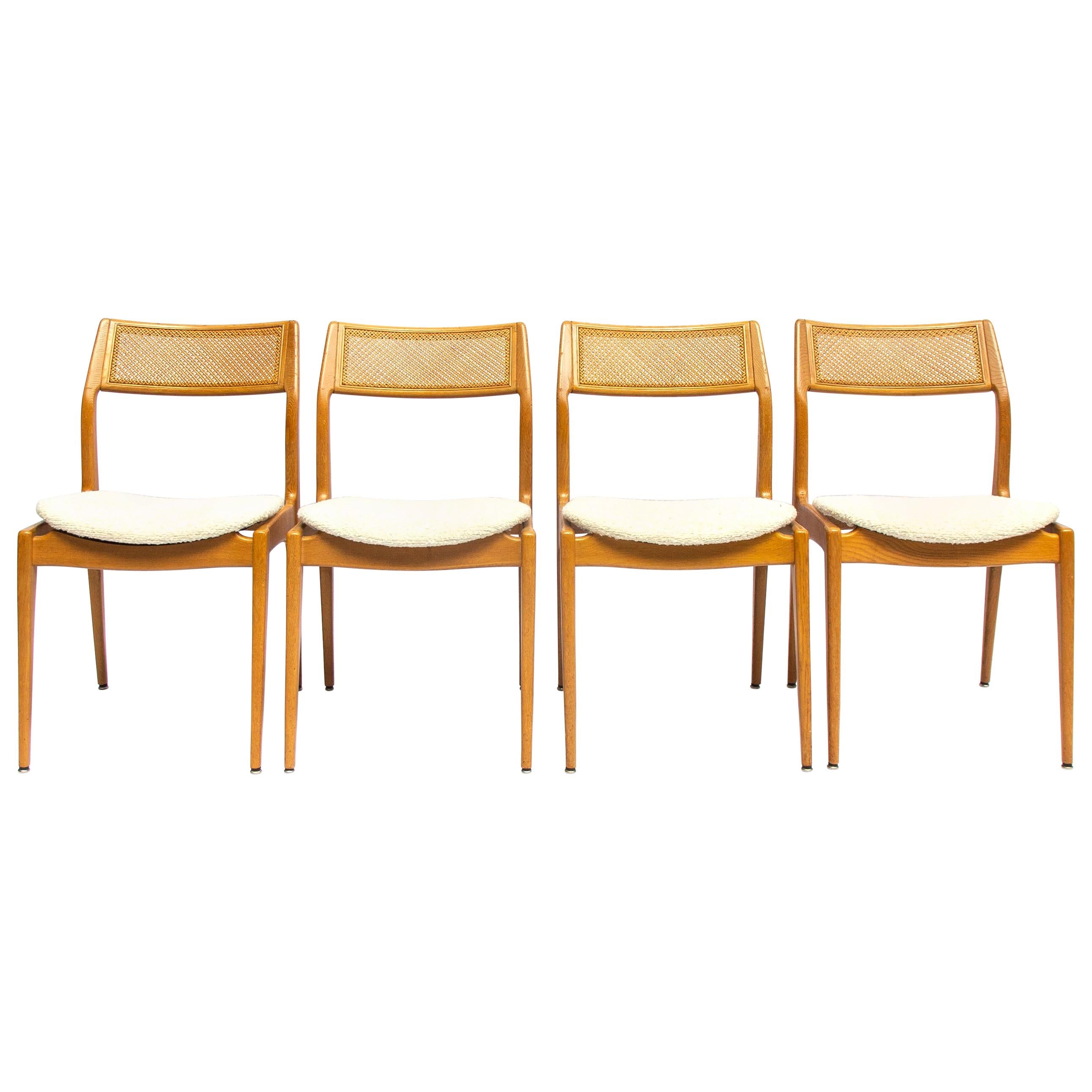 Set of Four Danisch Midcentury Oak Dining Chairs, 1950s