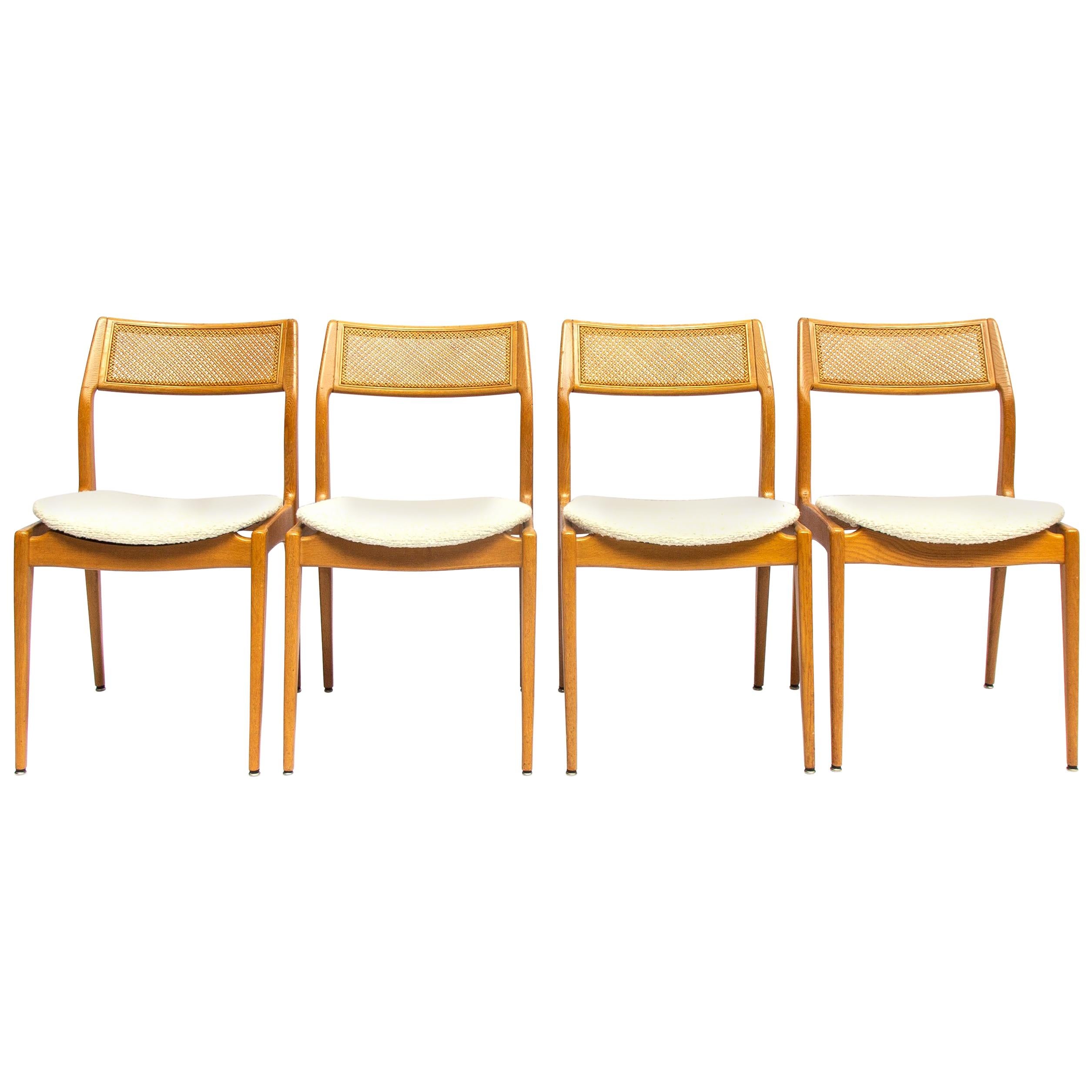 Set of Four Danish Midcentury Oak Dining Chairs, 1950s