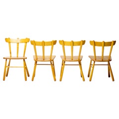 Set of Four Danish Chairs in Solid Birch