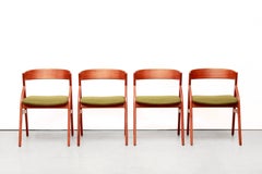 Set of Four Danish Designer Dining Chairs by Kai Kristiansen in Teak