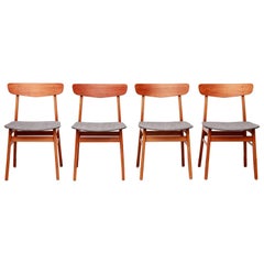 Set of Four Danish Dining Chairs by Farstrup in Teak and Beech, 1960s