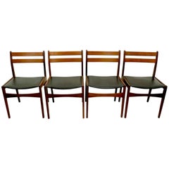 Ensemble de quatre chaises de salle à manger danoises par Frem Rojle