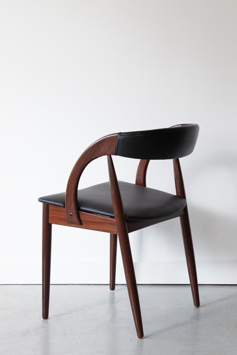Faux Leather Set of Four Danish Dining Chairs by Orle Møbelfabrik For Sale