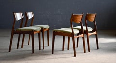 Set of Four Danish Dining Chairs in Rosewood Great Grain Figure 1950's