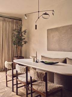 Set of Four Danish Dining Chairs in Shearling, Mid‑20th Century