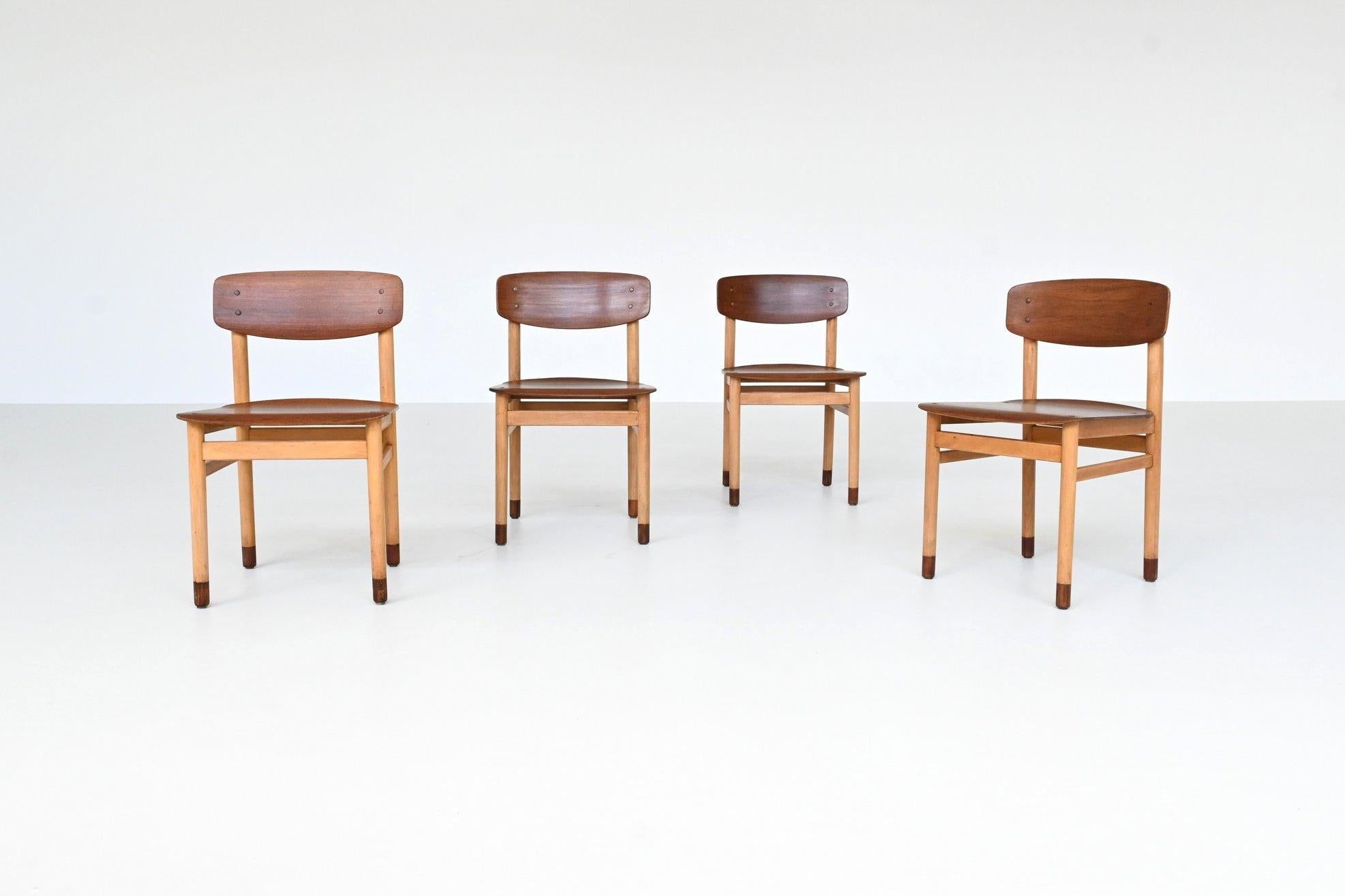 Scandinavian Modern Set of four Danish dining chairs Kvetny and Sonners Stolefabrik Denmark 1960 For Sale