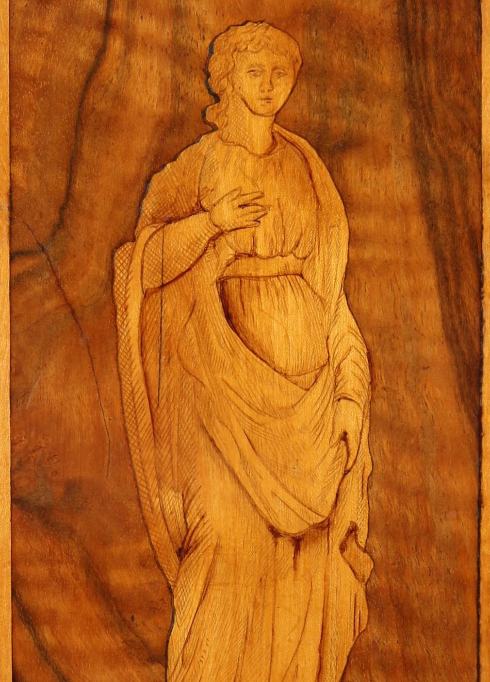 Set di quattro sedie danesi Impero o Biedermeier con intarsi, circa 1820 in vendita 5