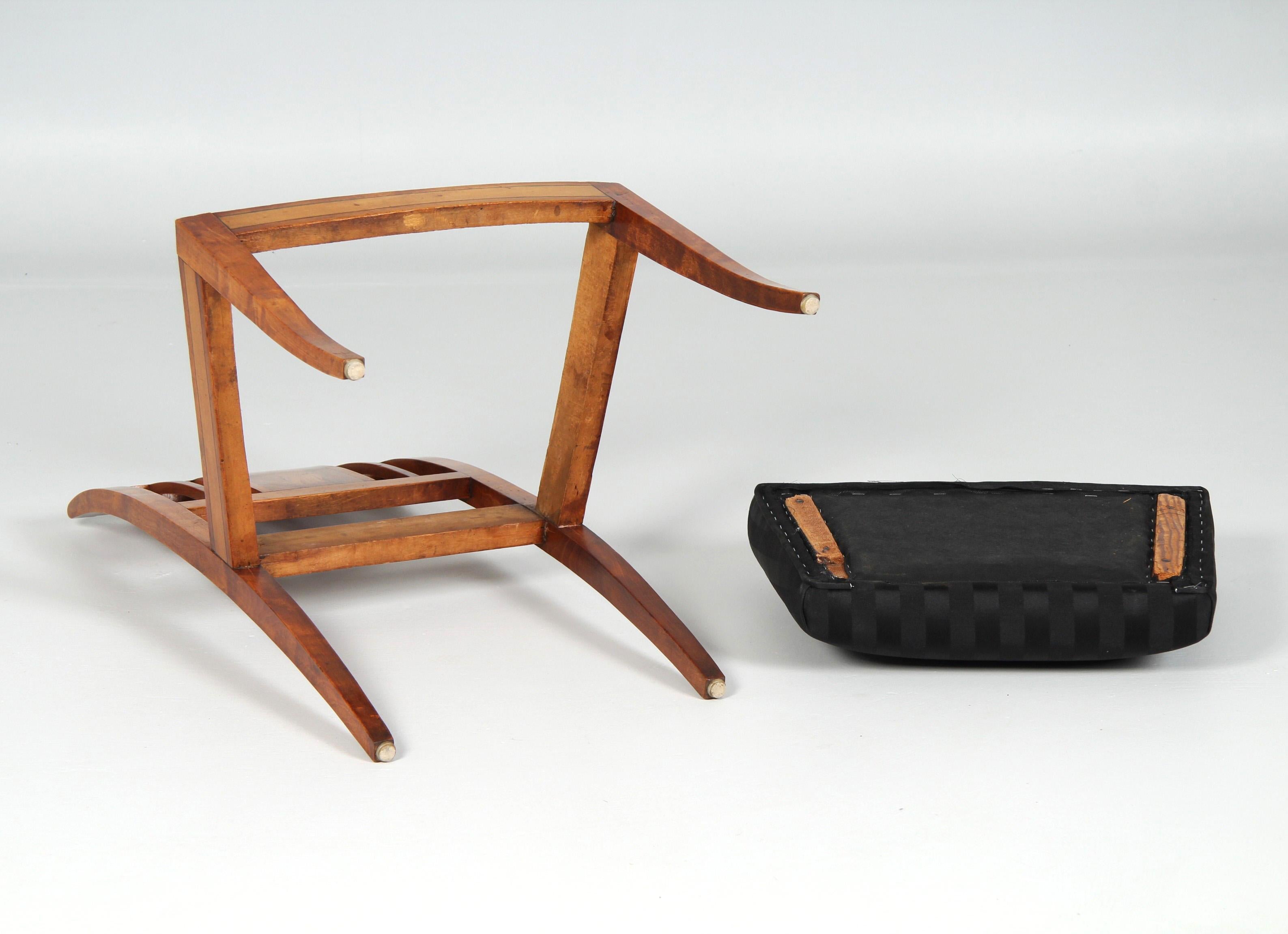 Set di quattro sedie danesi Impero o Biedermeier con intarsi, circa 1820 in vendita 10