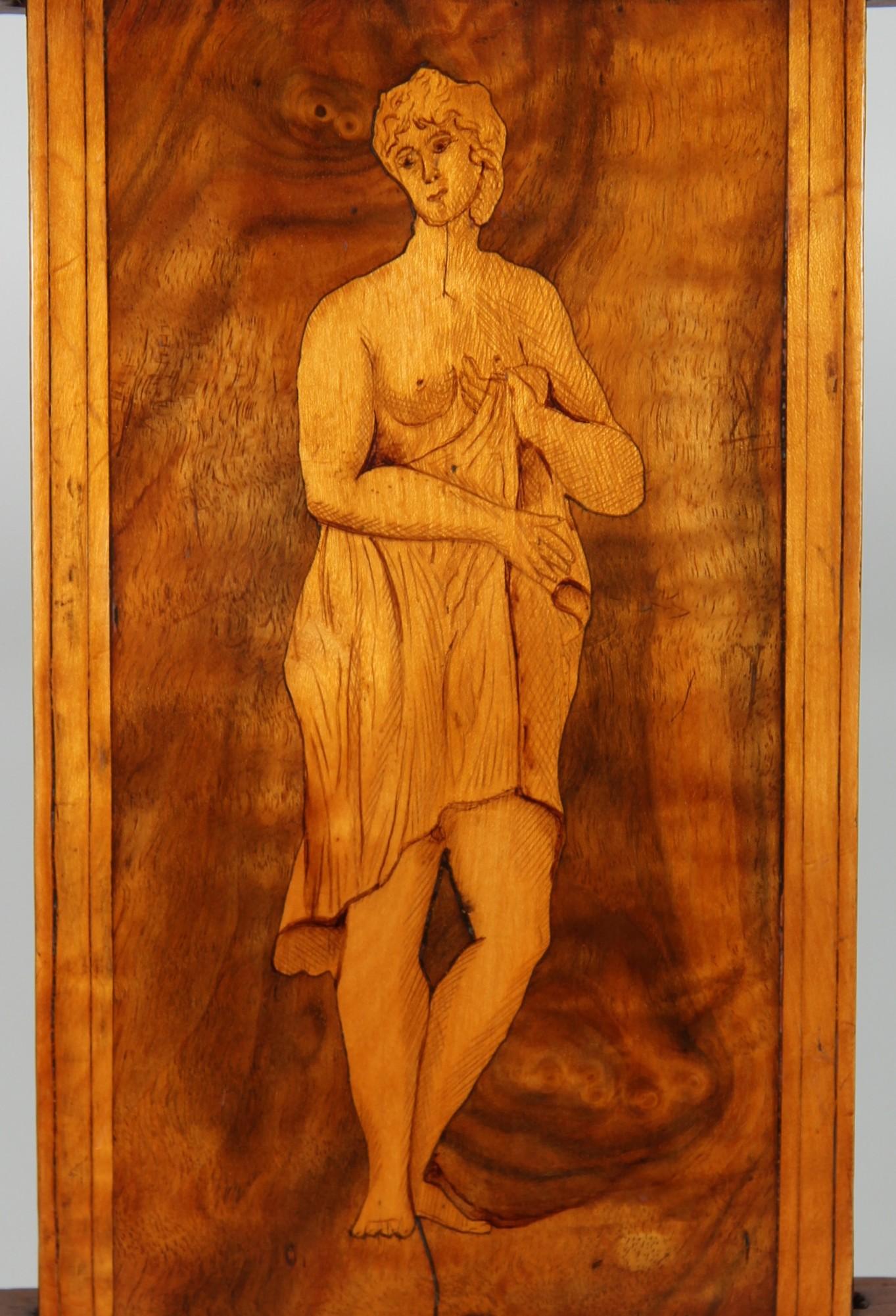 Set di quattro sedie danesi Impero o Biedermeier con intarsi, circa 1820 in vendita 1