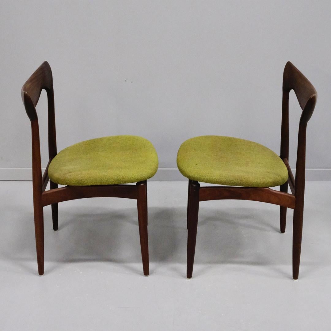Ensemble de quatre chaises de salle à manger en bois dur danois par H.W. Klein pour Bramin en vente 4