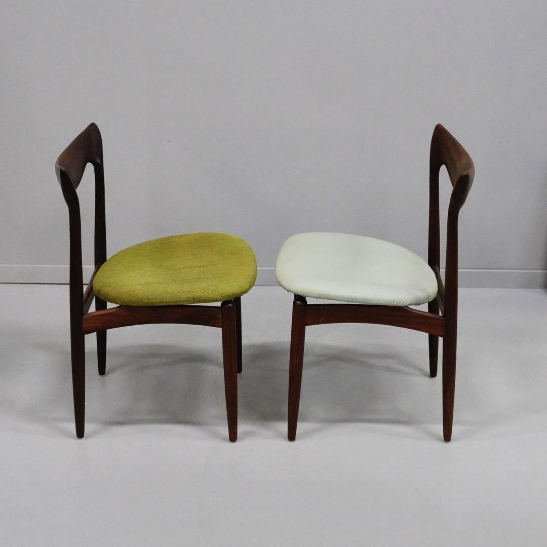 Scandinave moderne Ensemble de quatre chaises de salle à manger en bois dur danois par H.W. Klein pour Bramin en vente