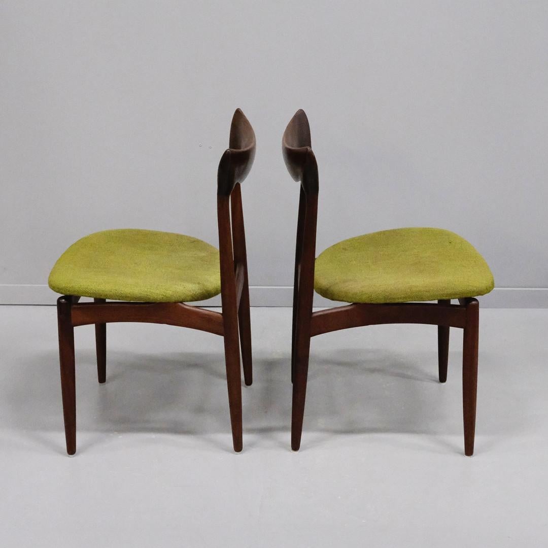 Mid-20th Century Set of Four Danish Hardwood Dining Chairs by H. W. Klein for Bramin For Sale