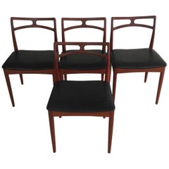 Set of Four Danish Johannes Andersen Dining Chairs in Teak, Inc. Reupholstery