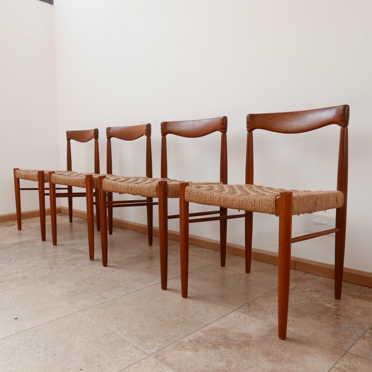 Set of Four Danish Mid-Century Dining Chairs by W.H. Klein for Bramin In Good Condition In London, GB
