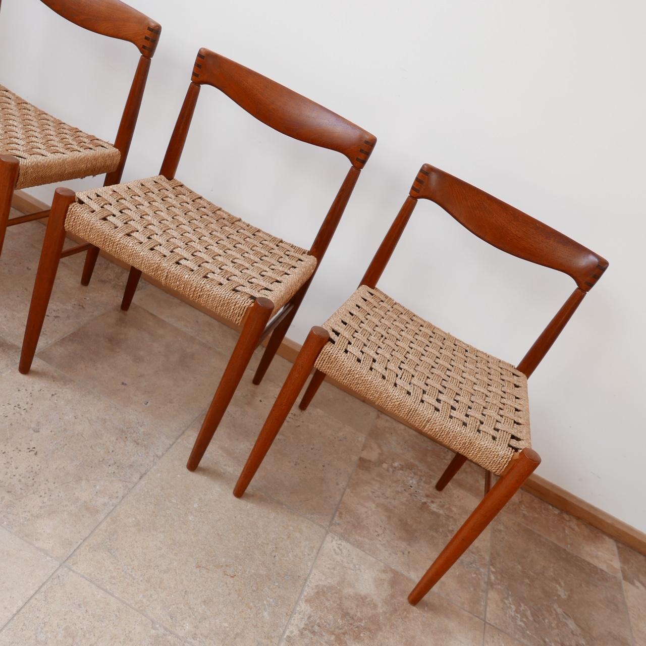 20th Century Set of Four Danish Mid-Century Dining Chairs by W.H. Klein for Bramin