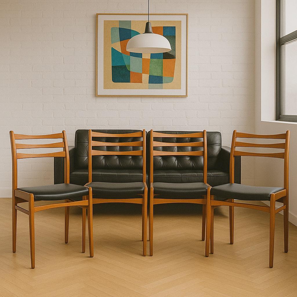 Set of Four Danish Mid Century Dining Chairs im Angebot 10