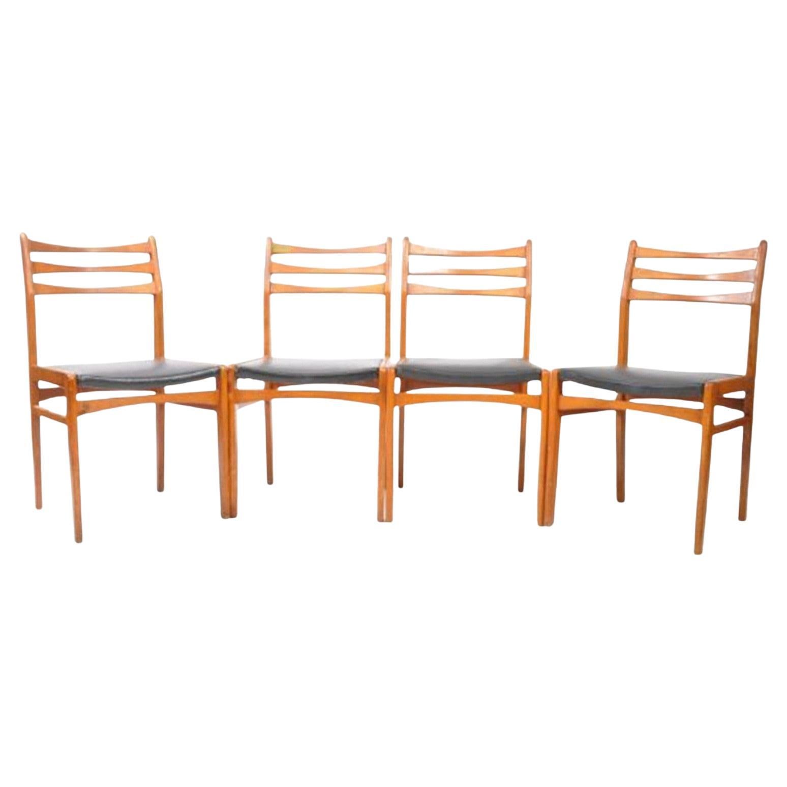 Set of Four Danish Mid Century Dining Chairs