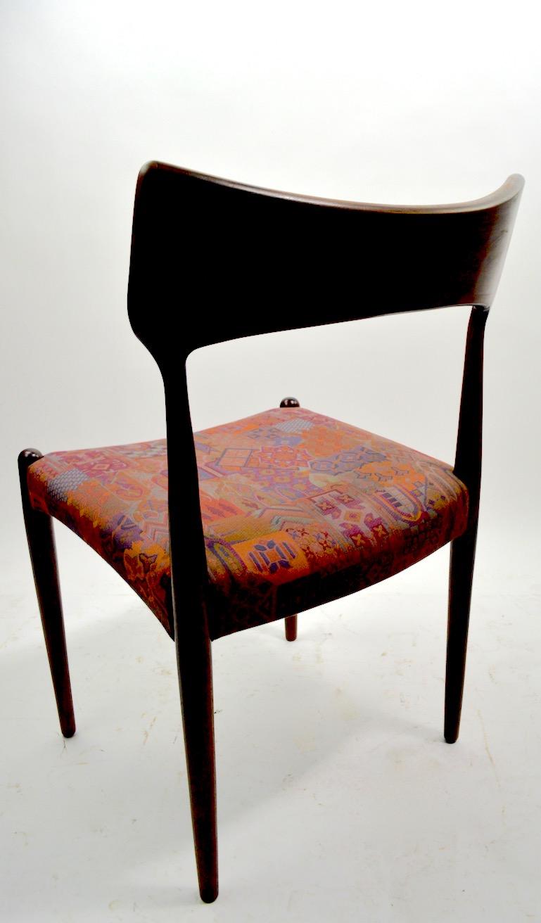 Scandinavian Modern Set of Four Danish Mid Century Dining Chairs in Rosewood Attributed to AM Mobler