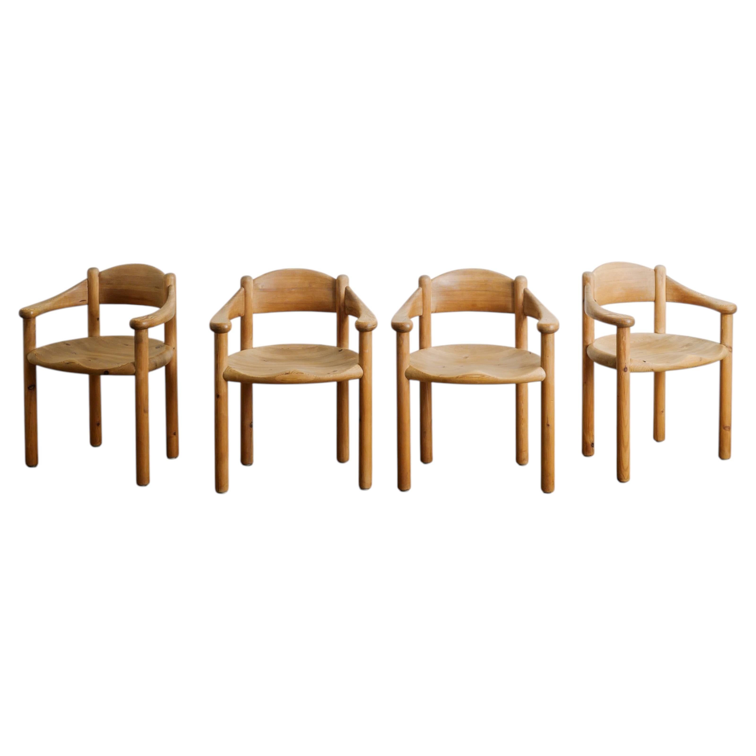 Set of Four Danish Mid Century Wooden Dining Chairs by Rainer Daumiller, 1970s