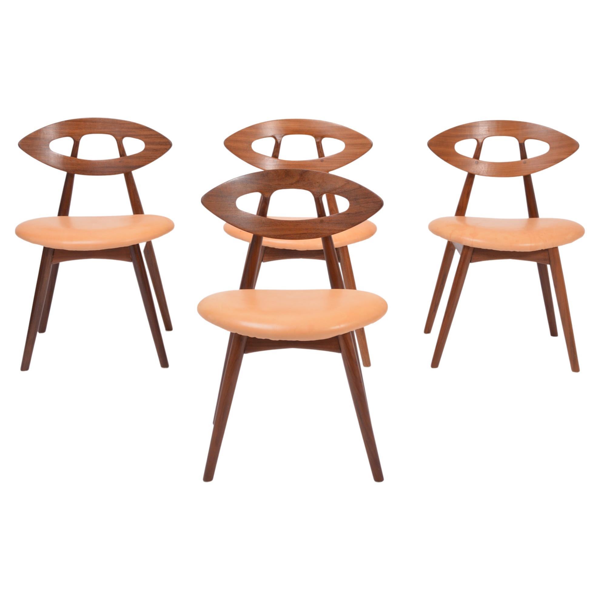 Set of four Danish Midcentury Modern Ejvind A Johansson Eye Chairs