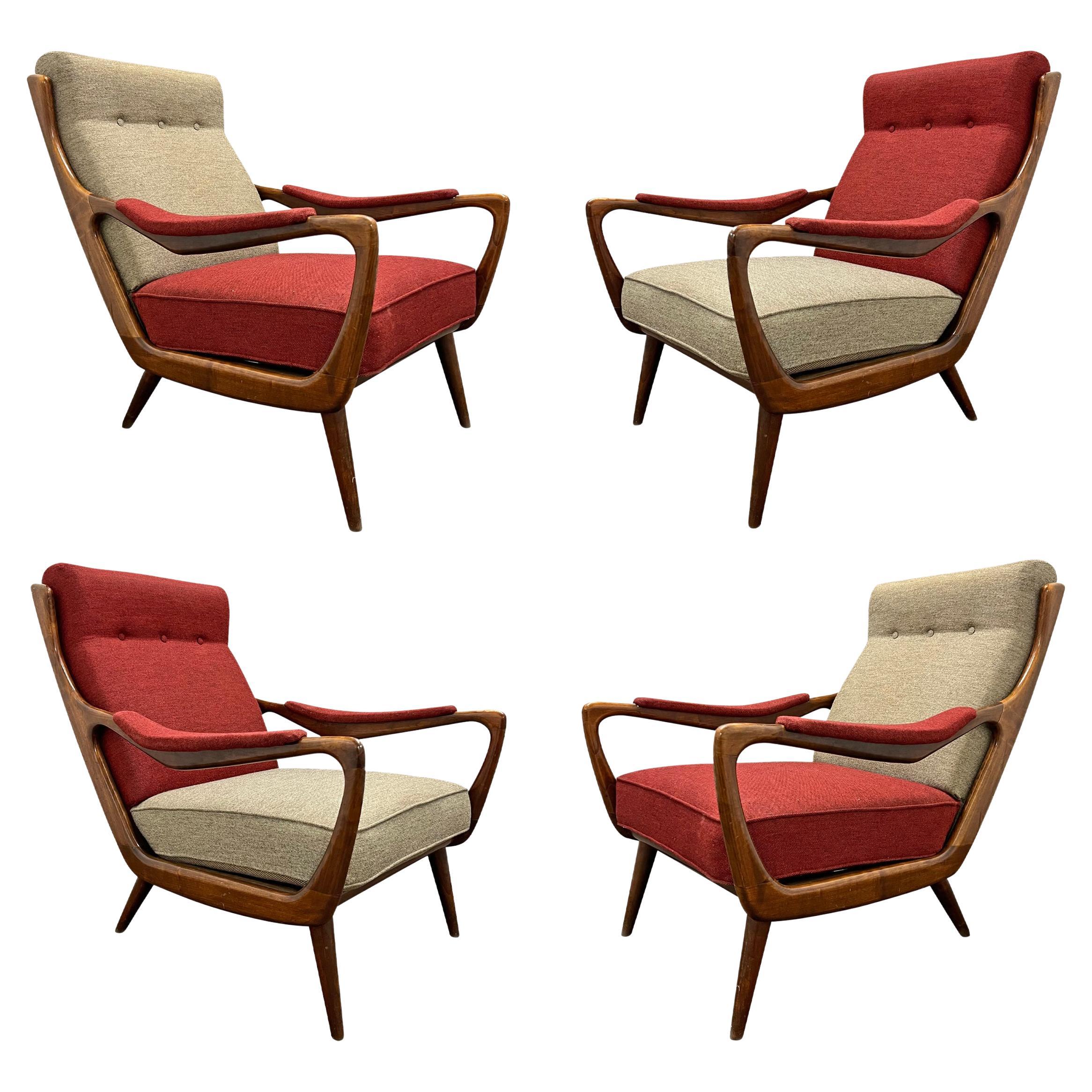 Set of Four Danish Modern Armchairs