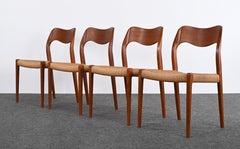 Set of Four Danish Modern Dining Chairs Model 71 for Niels Otto Moller, 1960s