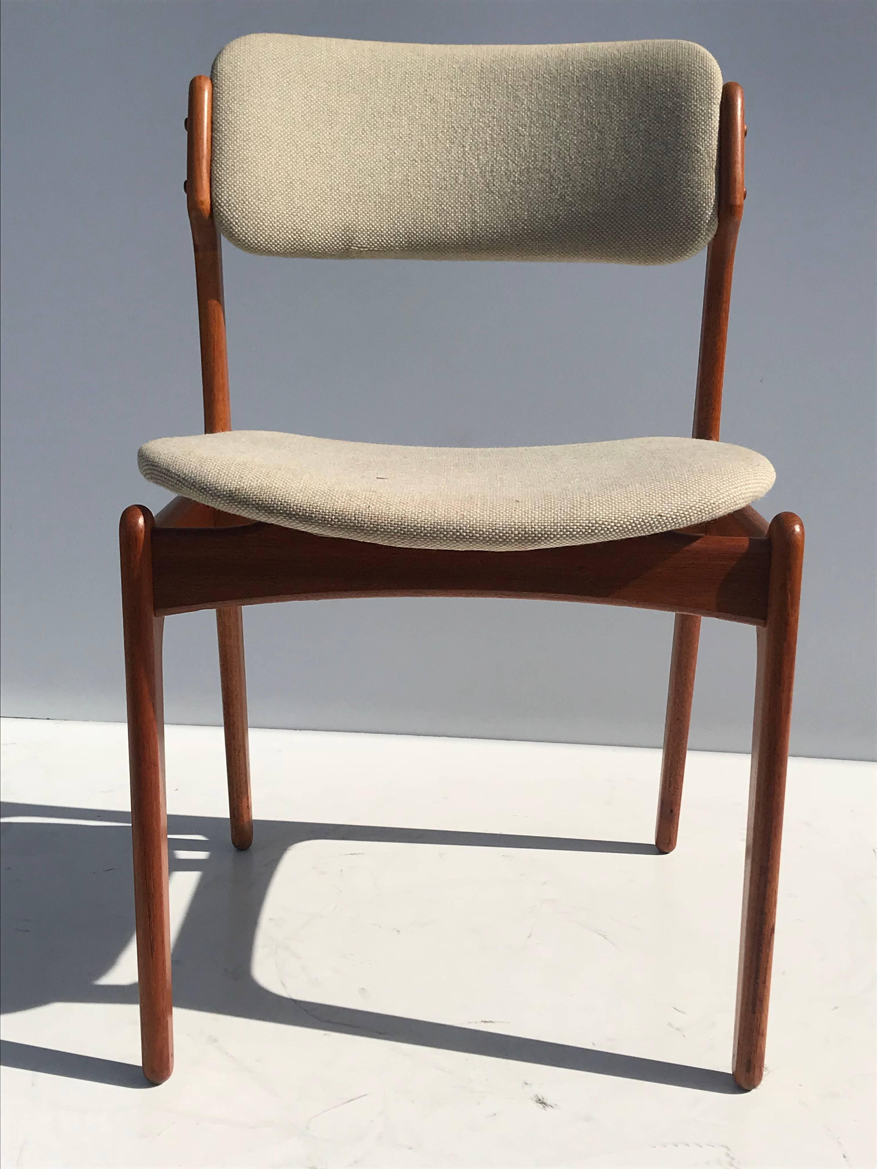 Mid-Century Modern Set of Four Danish Modern Erik Buch Teak Chairs