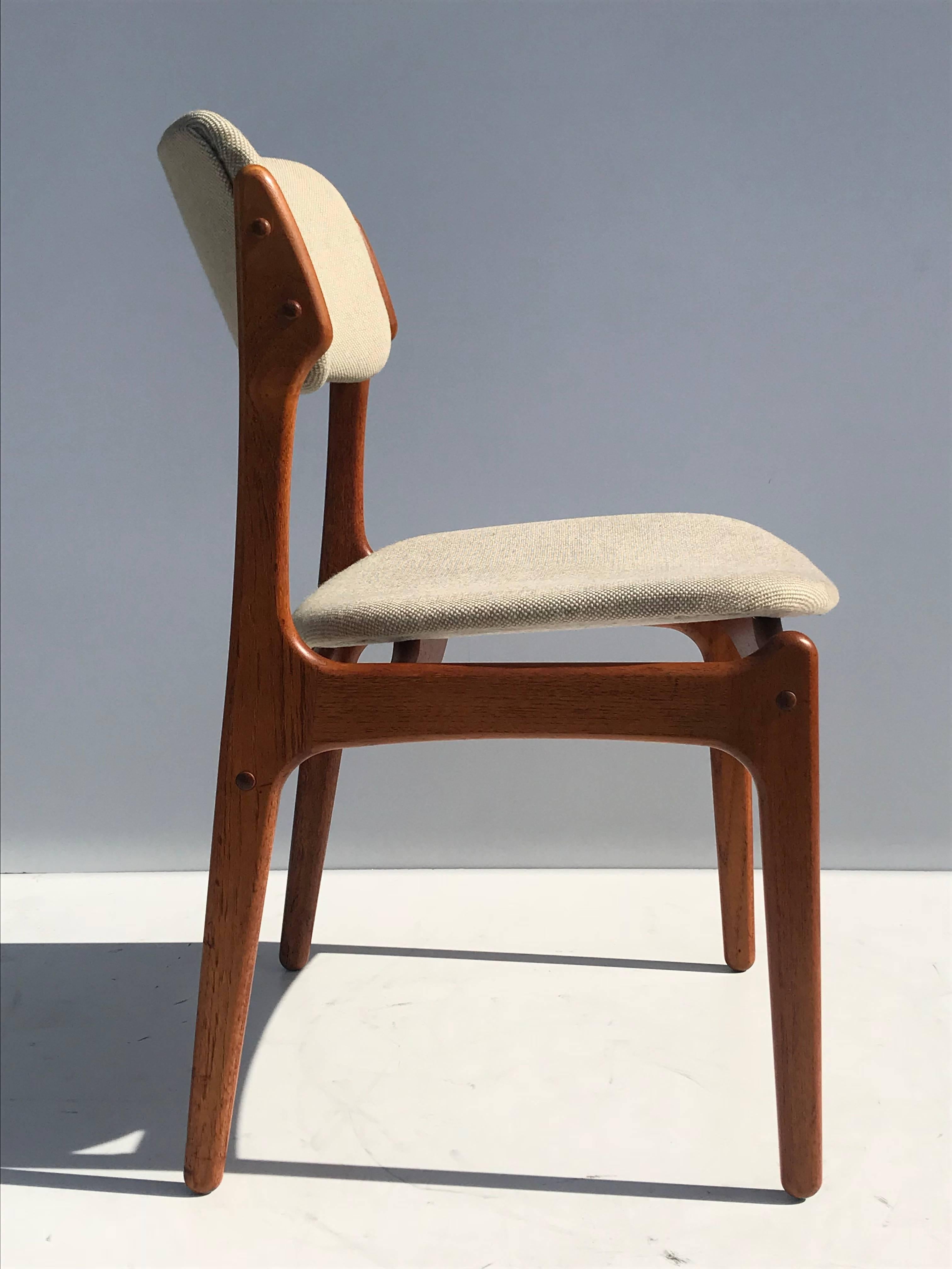 Set of Four Danish Modern Erik Buch Teak Chairs In Good Condition In North Hollywood, CA