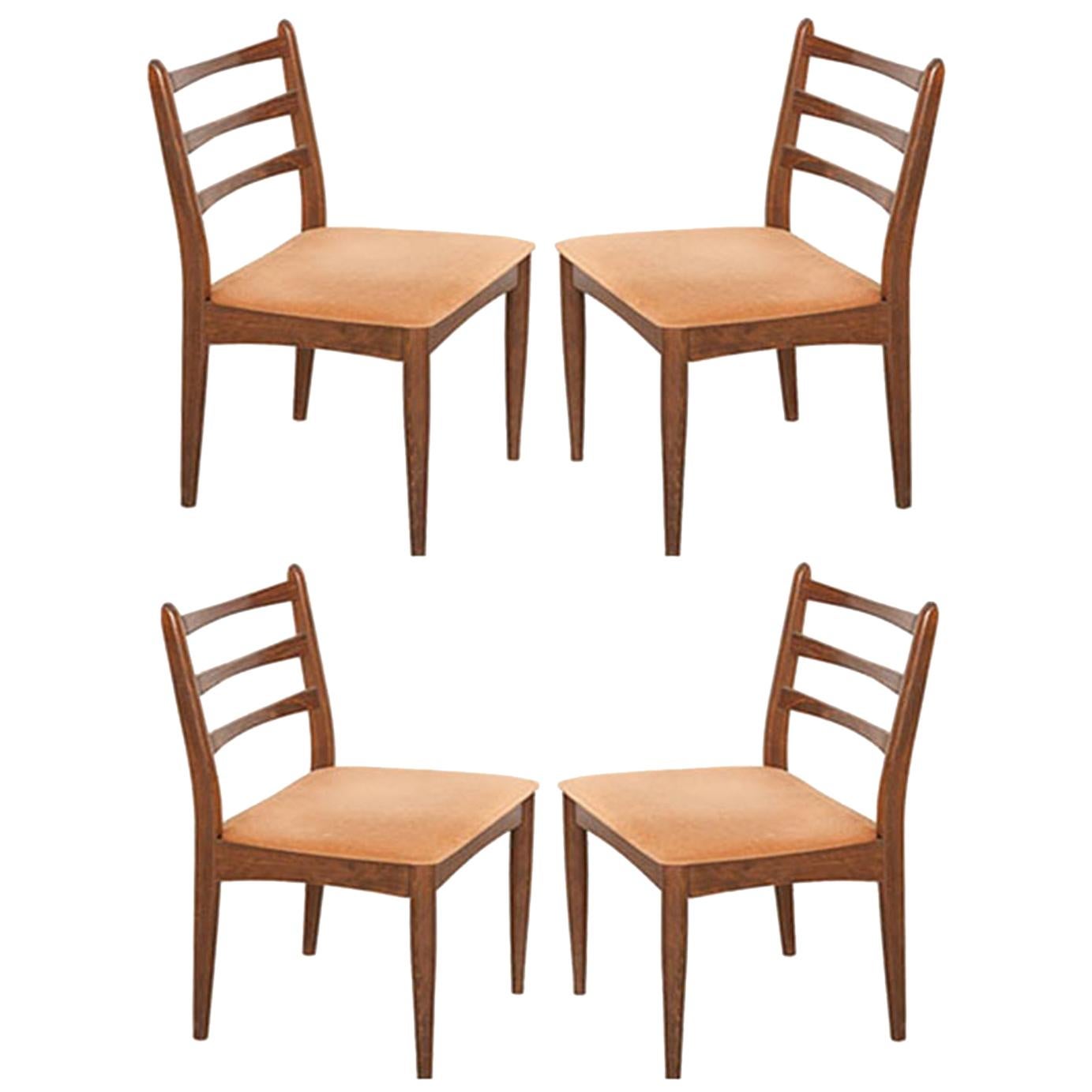 Set of Four Danish Modern Oak Side Chairs