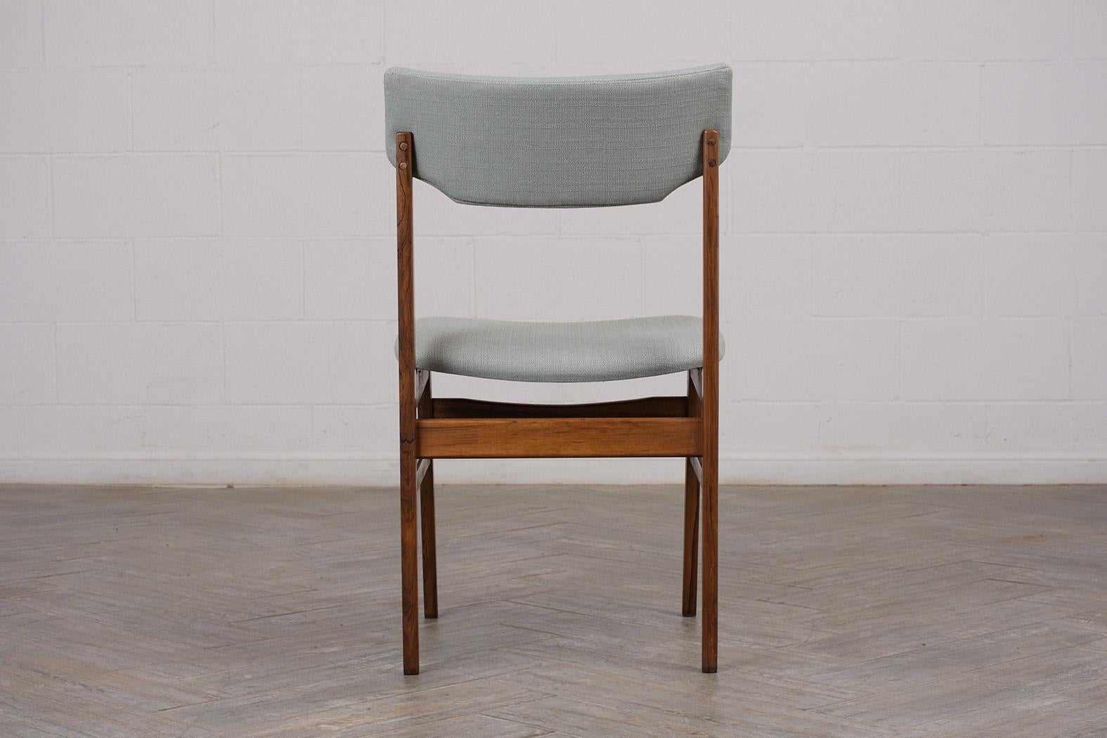 Carved Set of Danish Mid Century Modern Rosewood Dining Chairs