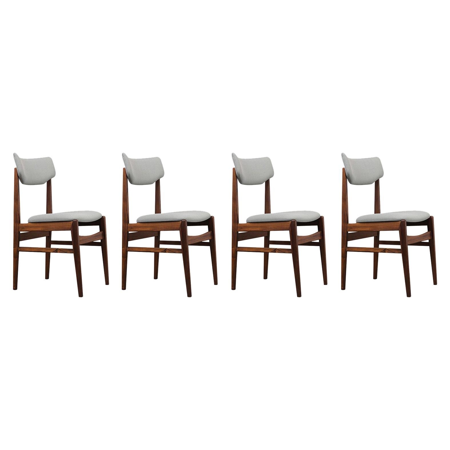 Set of Danish Mid Century Modern Rosewood Dining Chairs
