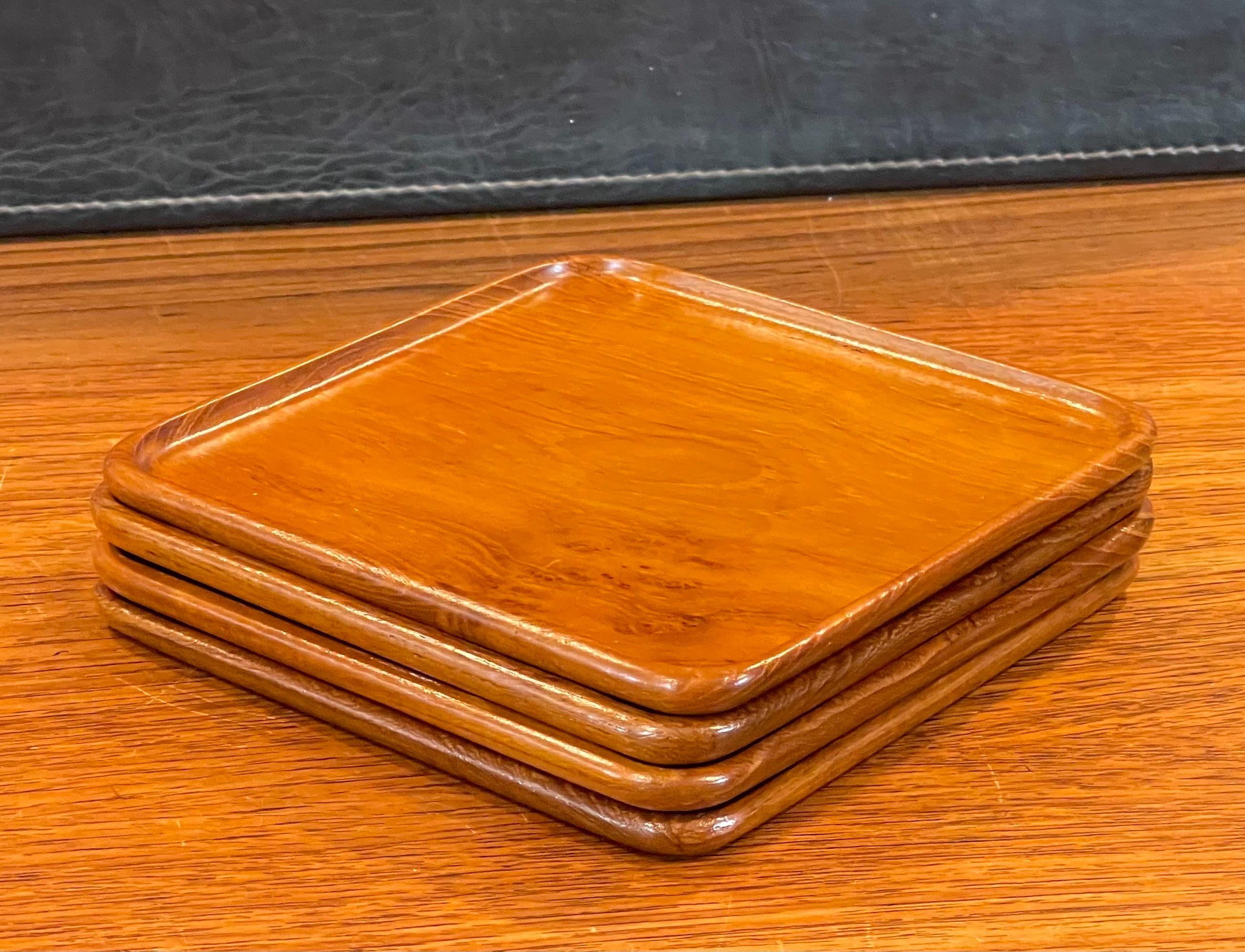 American Set of Four Danish Modern Snack Trays by Upsala Slojd For Sale