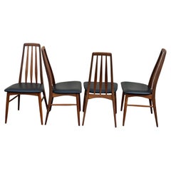 Set of Four Danish Modern Solid Teak "Eva" Dining Chairs by Niels Koefoed