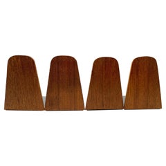 Set of Four Danish Modern Teak Bookends Attr. to Kai Kristiansen