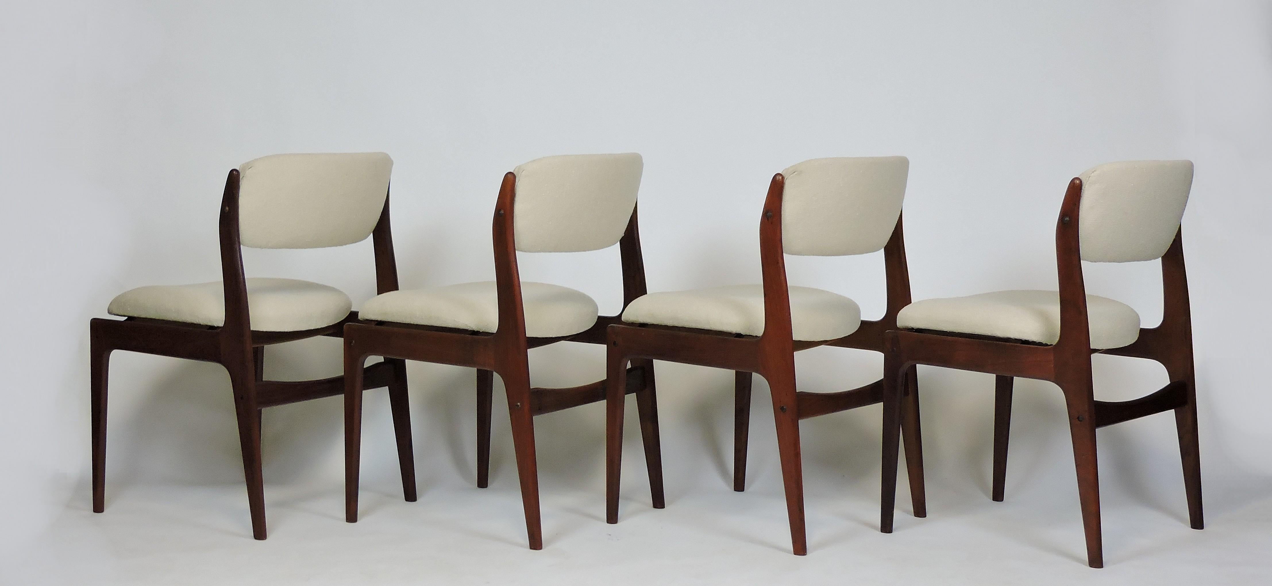 Set of Four Danish Modern Teak Dining Chairs, Erik Buck Style In Good Condition In Chesterfield, NJ