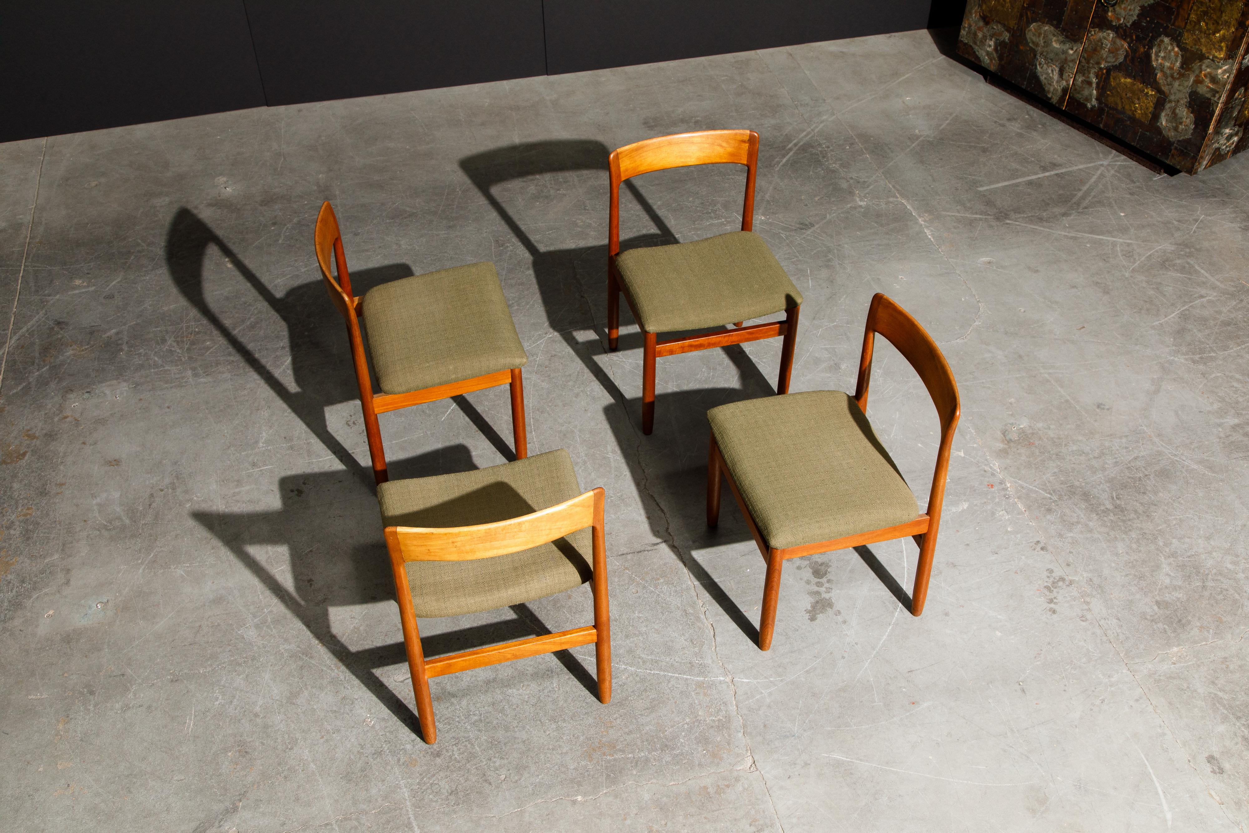 Set of Four Danish Modern Teak Dining Side Chairs in the Style of Niels Møller  4