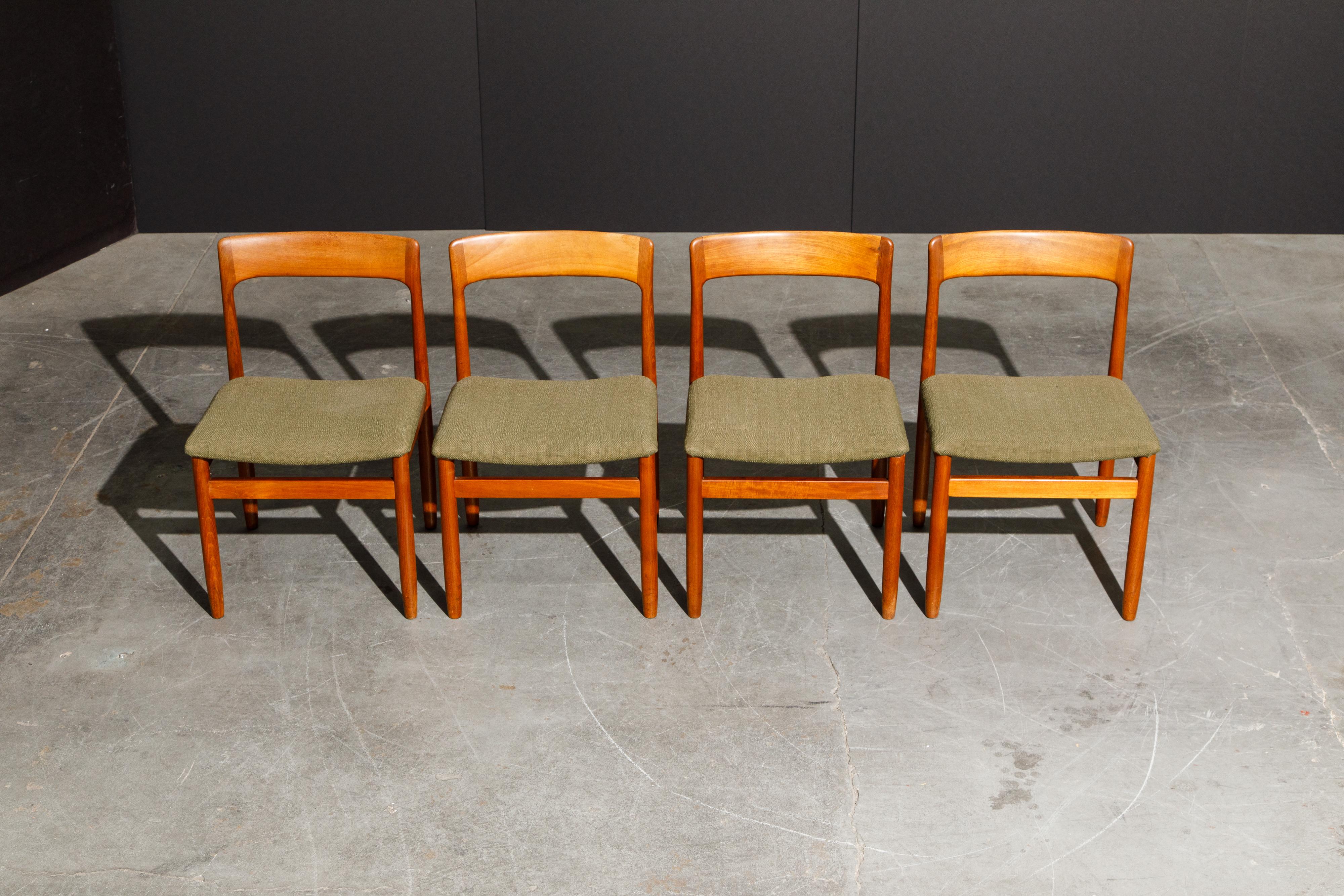 Scandinavian Modern Set of Four Danish Modern Teak Dining Side Chairs in the Style of Niels Møller 