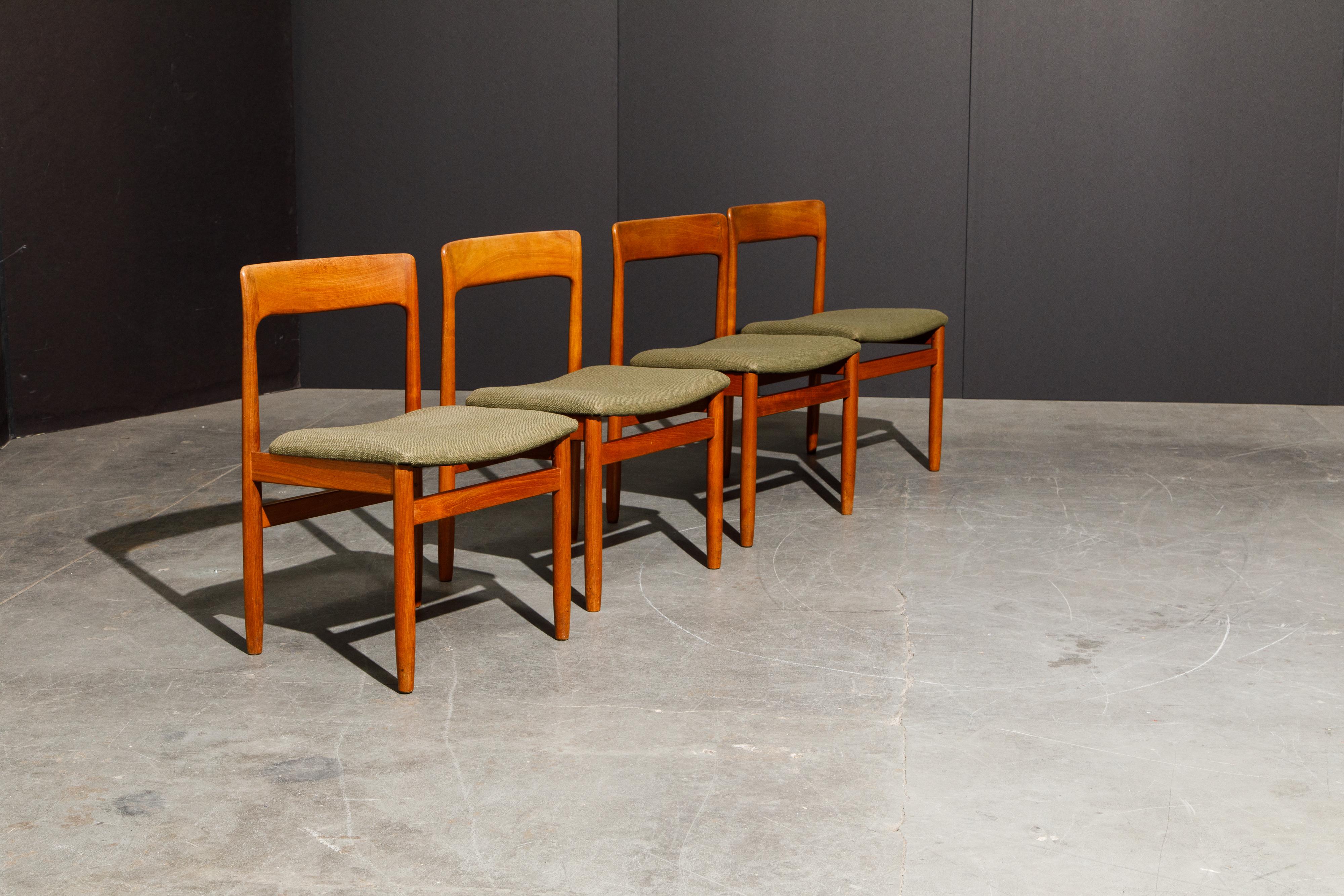 Mid-20th Century Set of Four Danish Modern Teak Dining Side Chairs in the Style of Niels Møller 