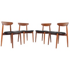 Set of Four Danish Modern Teak Midcentury Dining Chairs
