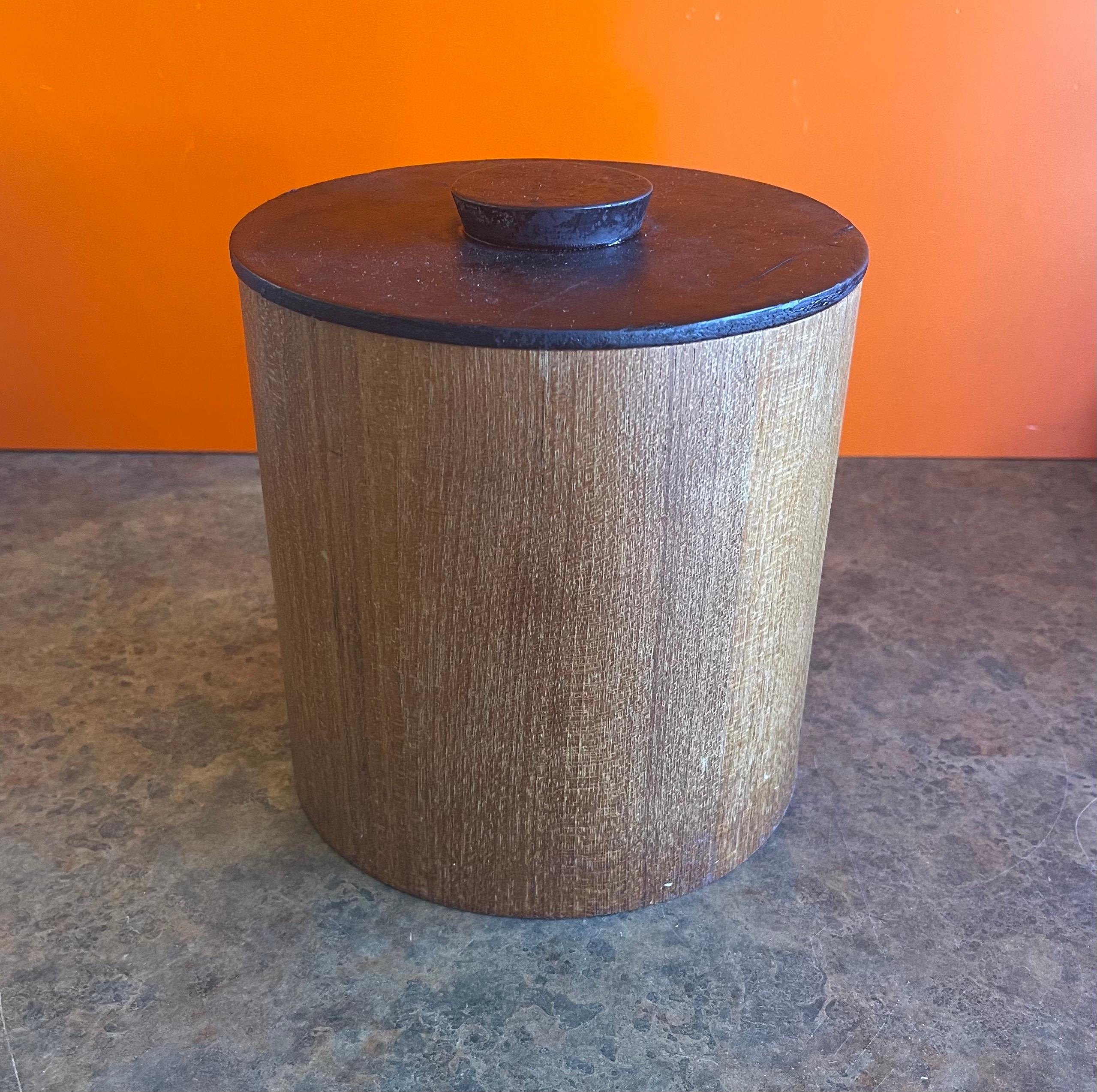 Set of Four Danish Modern Teak Stackable Storage Cannisters For Sale 2